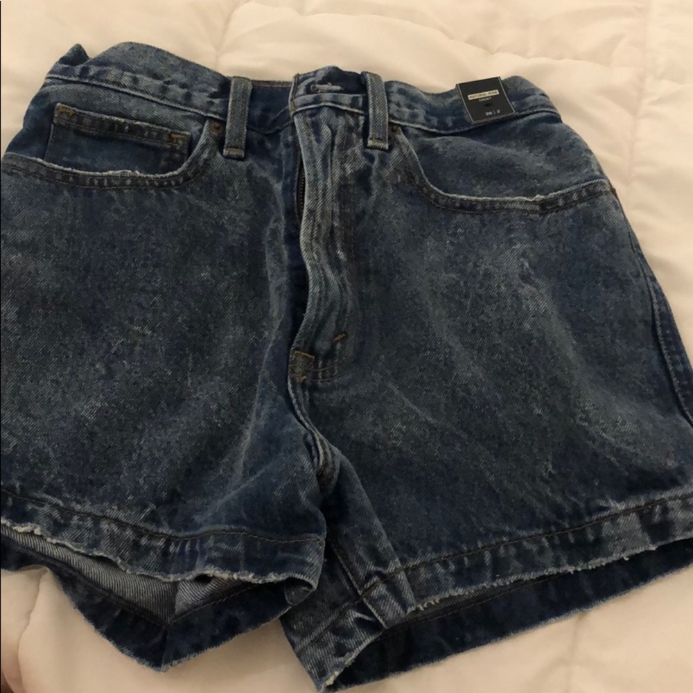 High rise denim shorts